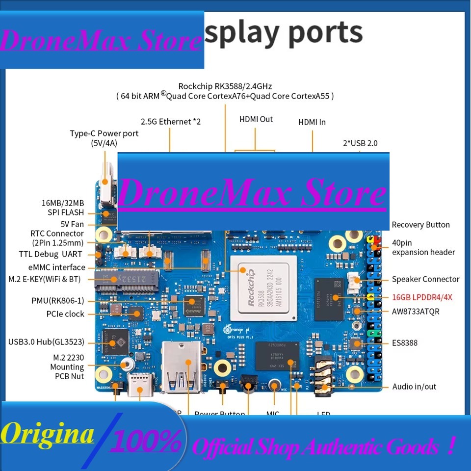 Carte mère DroMaRockchip RK358 - Orange Pi 5 Plus 32Gb avis et prix